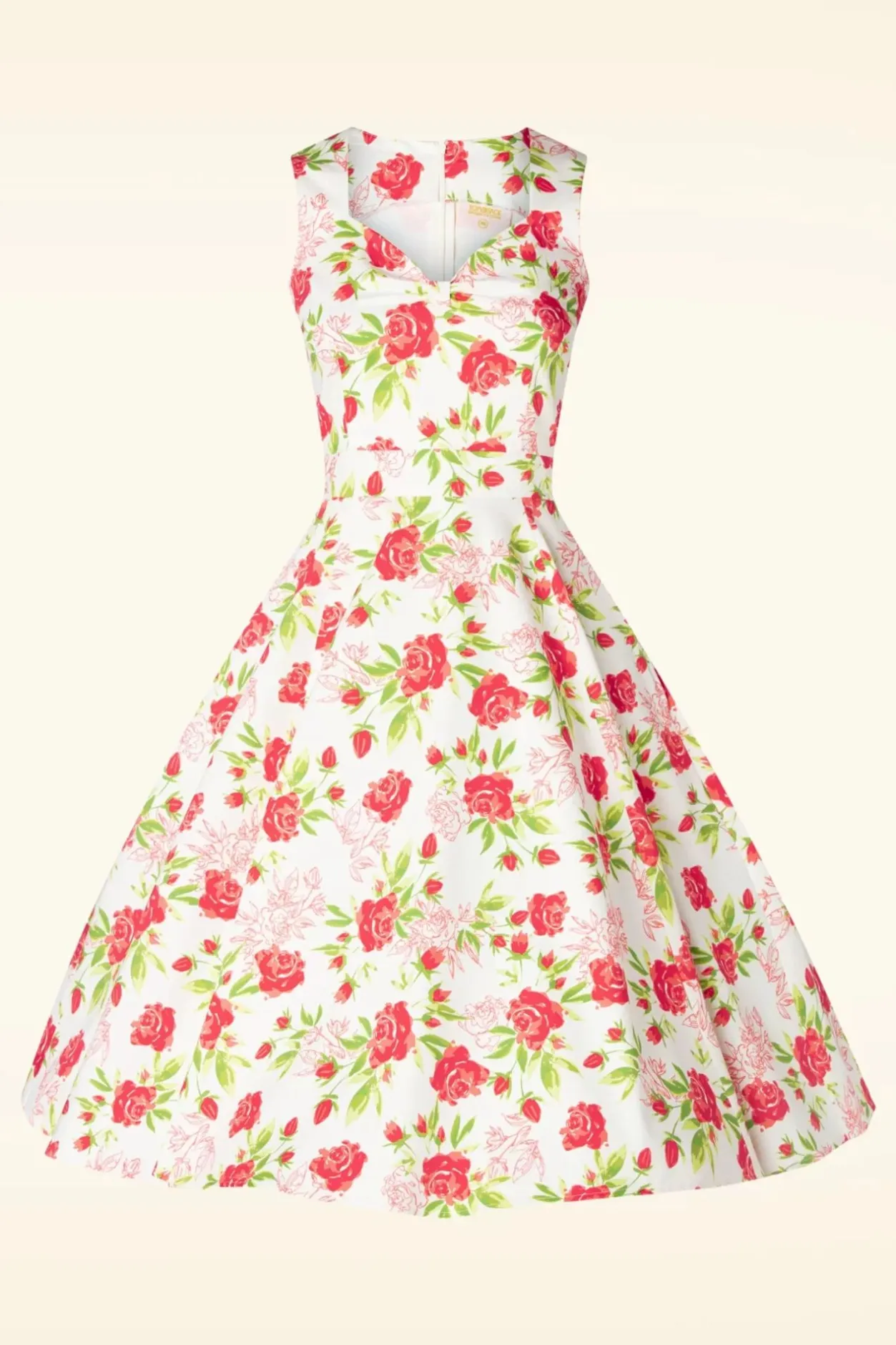 Topvintage Boutique Collection Topvintage Exclusive ~ Eliane Rose Swing Jurk In Wit>Vrouwen Plus Size Jurken