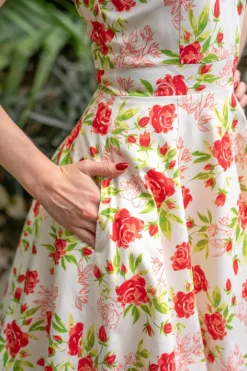 Topvintage Boutique Collection Topvintage Exclusive ~ Eliane Rose Swing Jurk In Wit><noscript><img width=