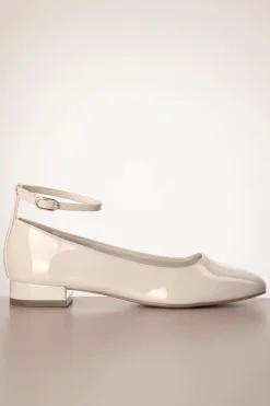 Tamaris Trixie Lak Ballerina Pumps In Creme>Vrouwen Ballerina's