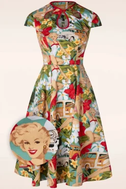 Banned Retro Tropic Dreamer Jurk In Blauw>Vrouwen Plus Size Jurken