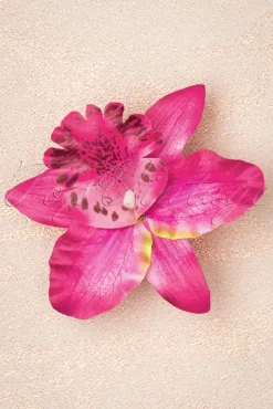 Topvintage Boutique Collection Tropical Vibes Haarbloemclip In Roze>Vrouwen Haaraccessoires