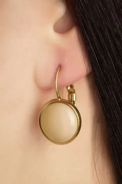Urban Hippies Vergulde Dot Oorbellen In Biscotti Beige>Vrouwen Sieraden