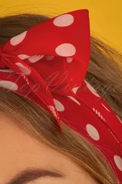 ZaZoo Vintage Retro Polka Dot Haarsjaal In Rood>Vrouwen Haaraccessoires