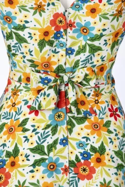 Banned Retro Wild Garden Swing Jurk In Gebroken Wit><noscript><img width=