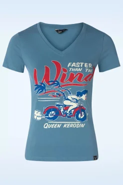 Queen Kerosin Wind T-Shirt In Hemelsblauw>Vrouwen T-Shirts