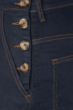 Queen Kerosin Workwear Capri Denim In Donkerblauwe Wassing><noscript><img width=