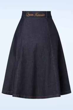Queen Kerosin Workwear Spijkerrok In Donkerblauw>Vrouwen Rokken