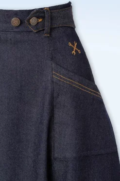 Queen Kerosin Workwear Spijkerrok In Donkerblauw><noscript><img width=