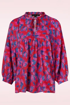Smashed Lemon Ylenia Blouse In Rood En Kobalt>Vrouwen Blouses