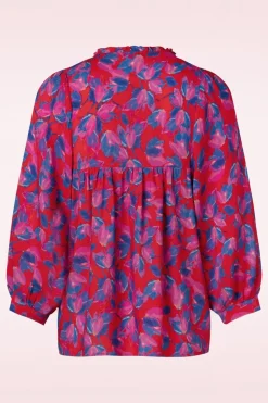 Smashed Lemon Ylenia Blouse In Rood En Kobalt>Vrouwen Blouses